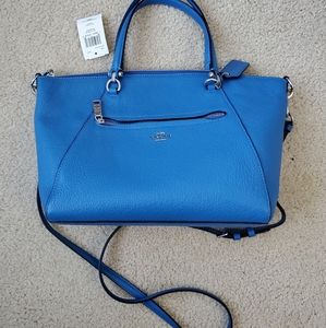 Coach Prairie Satchel Pebble Leather Vivid Blue Style 79997